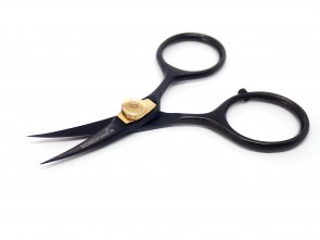 Razor Scissors Curved Black Adjustable 4"